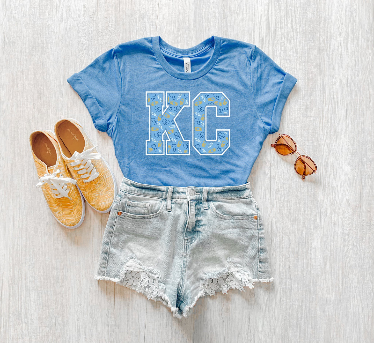 Bold KC Nurse Heather Carolina Blue Tee