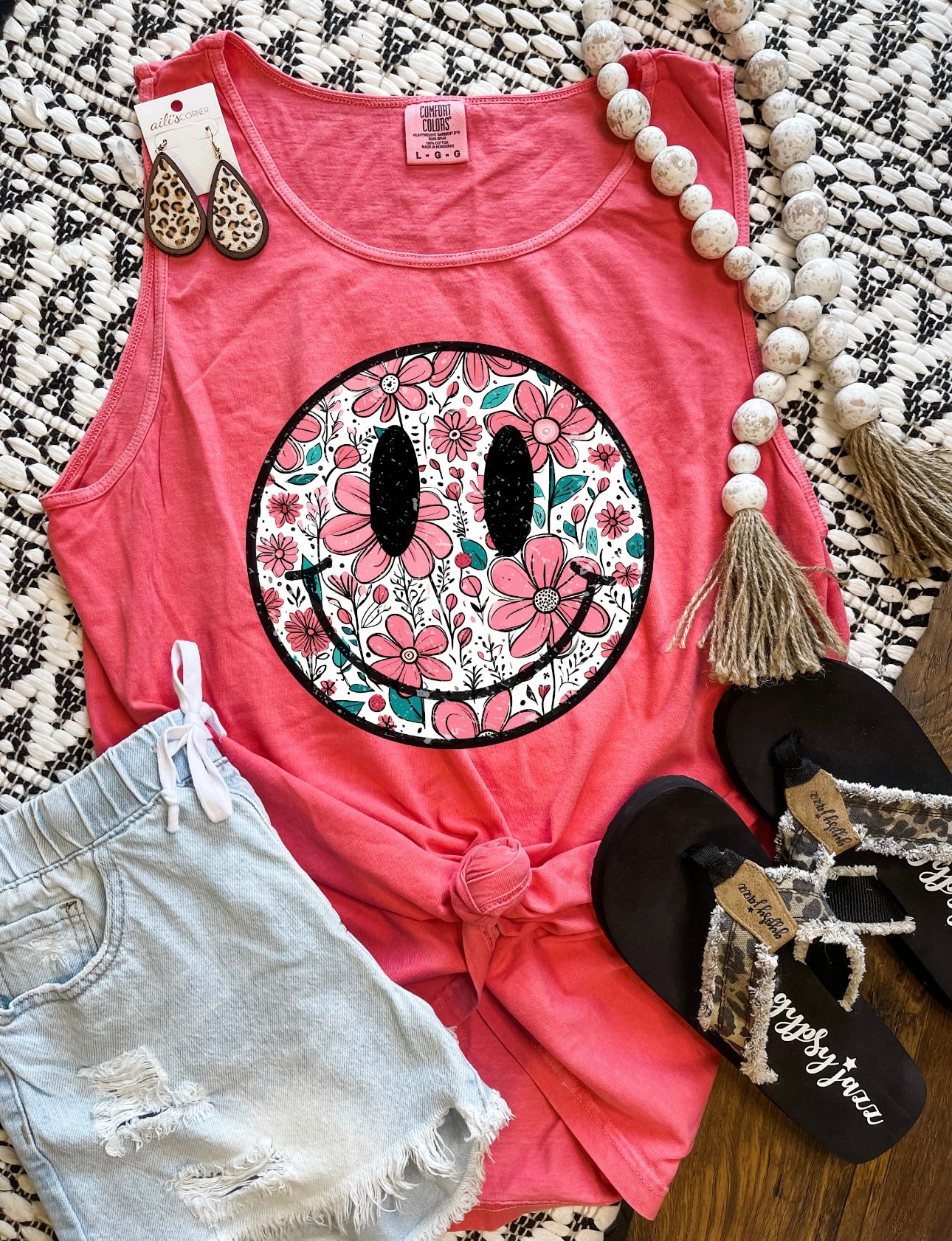 Pink Floral Smiley Watermelon Option