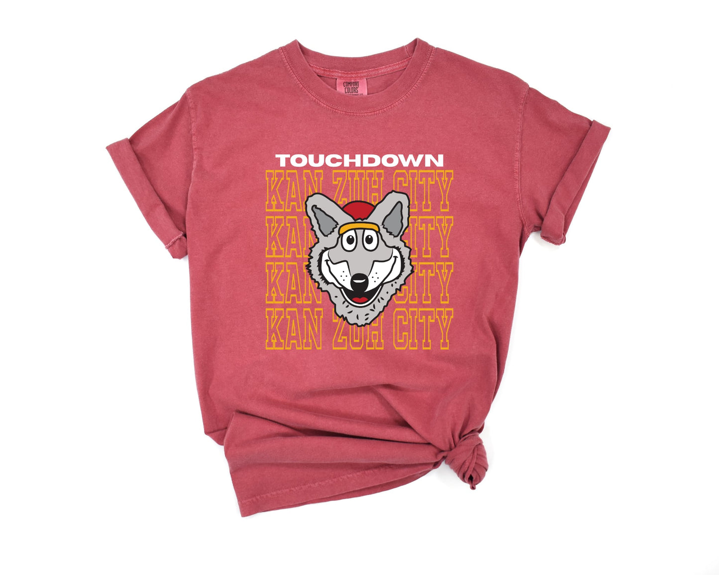 White Touchdown Gold Kan Zuh City Crimson Tee