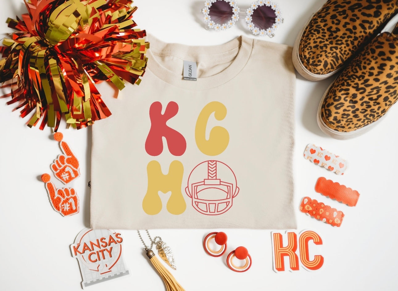 **HALFTIME DEAL** KCMO Helmet Sand Tee