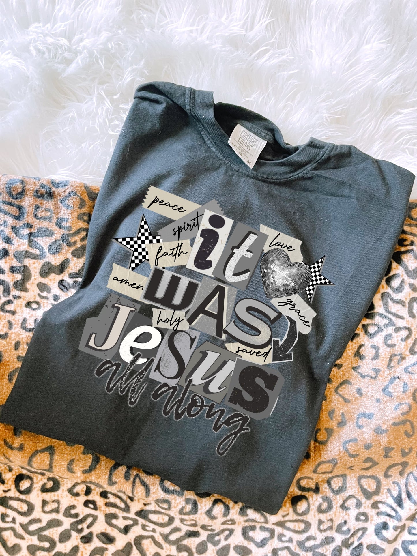 Stars It Was Jesus All Along Black Tee