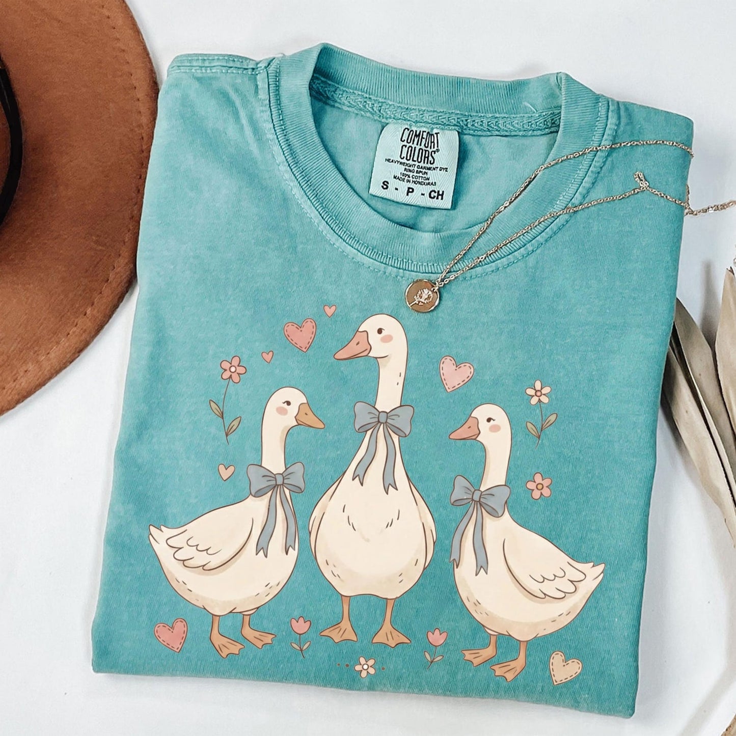 Thrifted Geese Seafoam Tee