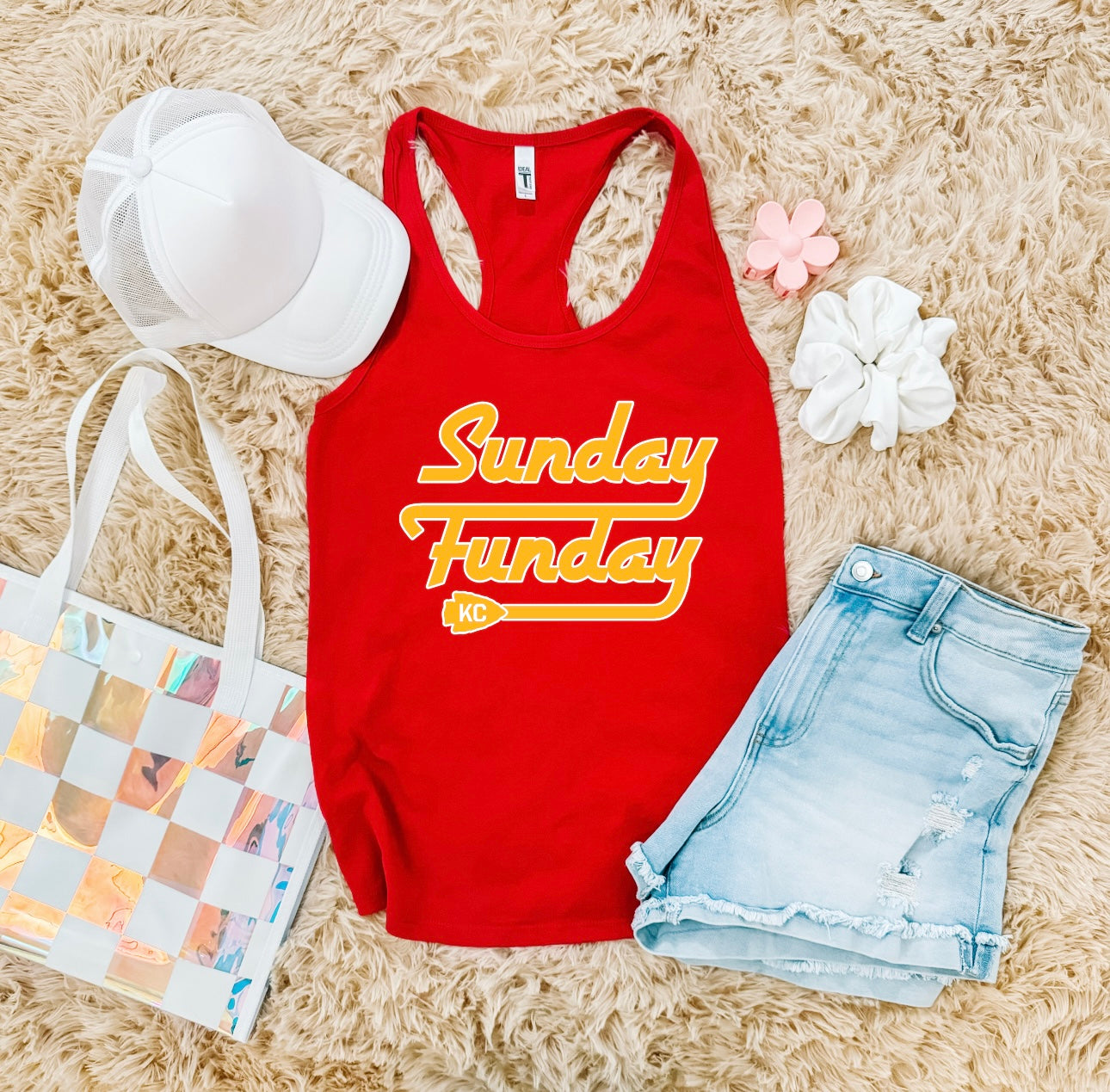 Sunday Funday Red Tank Top