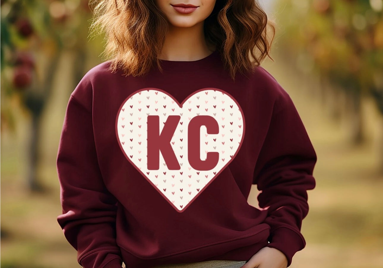 Neutral KC Heart Maroon Sweatshirt