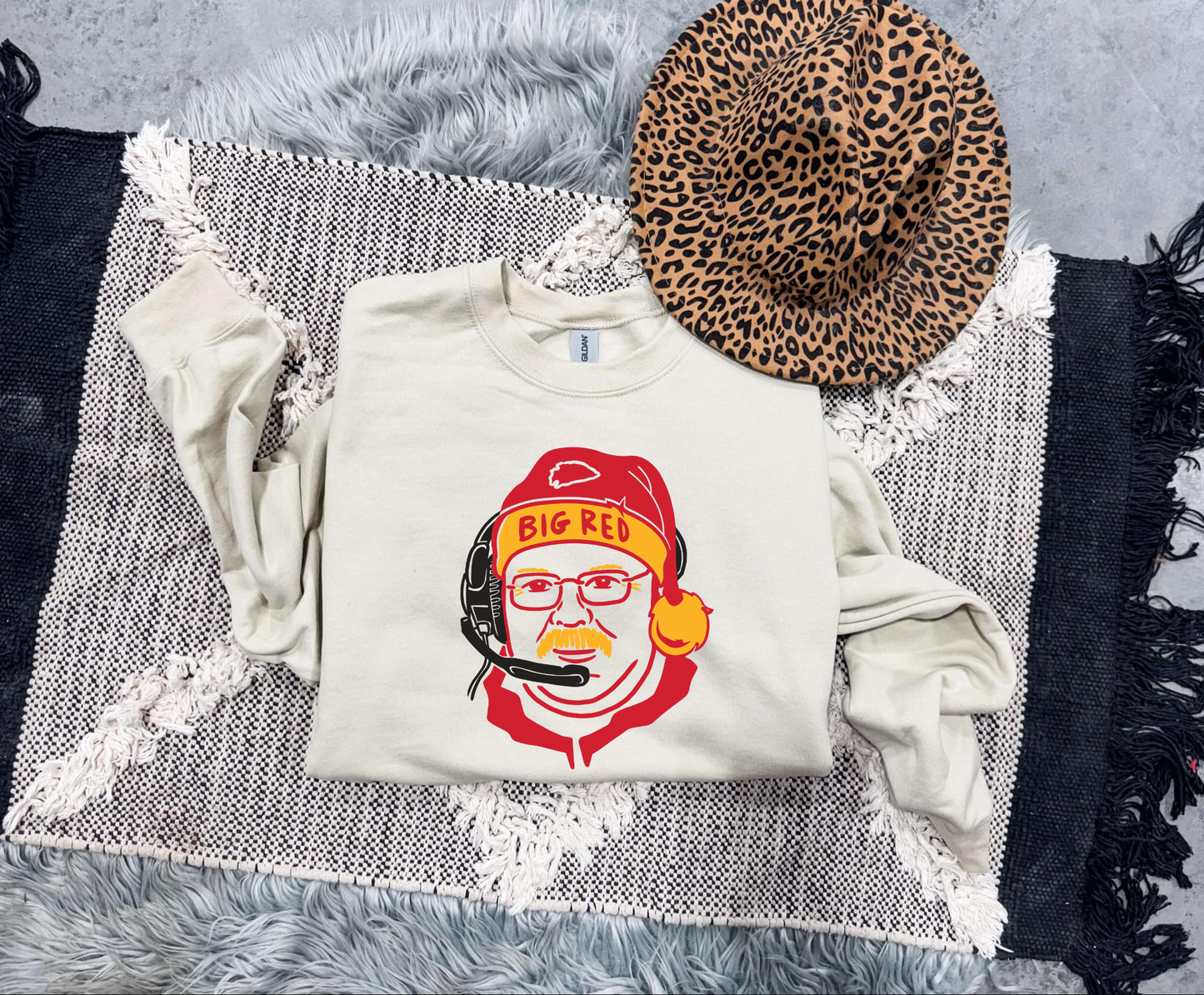 **HALFTIME DEAL** Red & Gold Big Red Santa Sand Sweatshirt