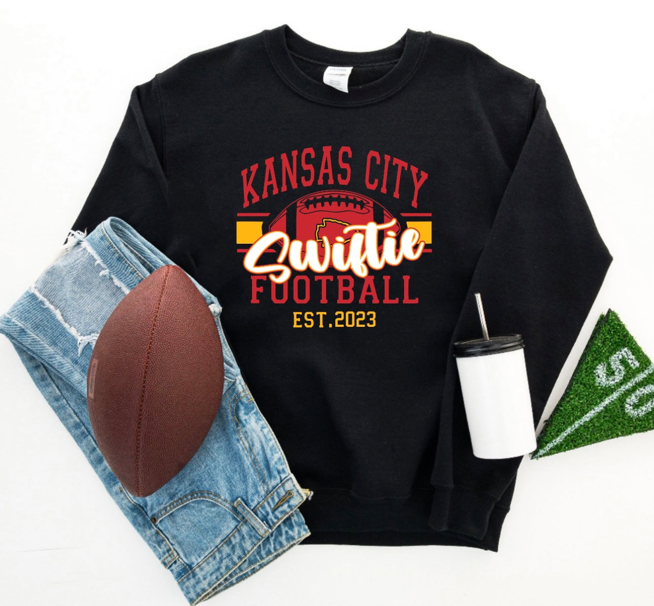 **HALFTIME DEAL** Kansas Swiftie Football Black Sweatshirt