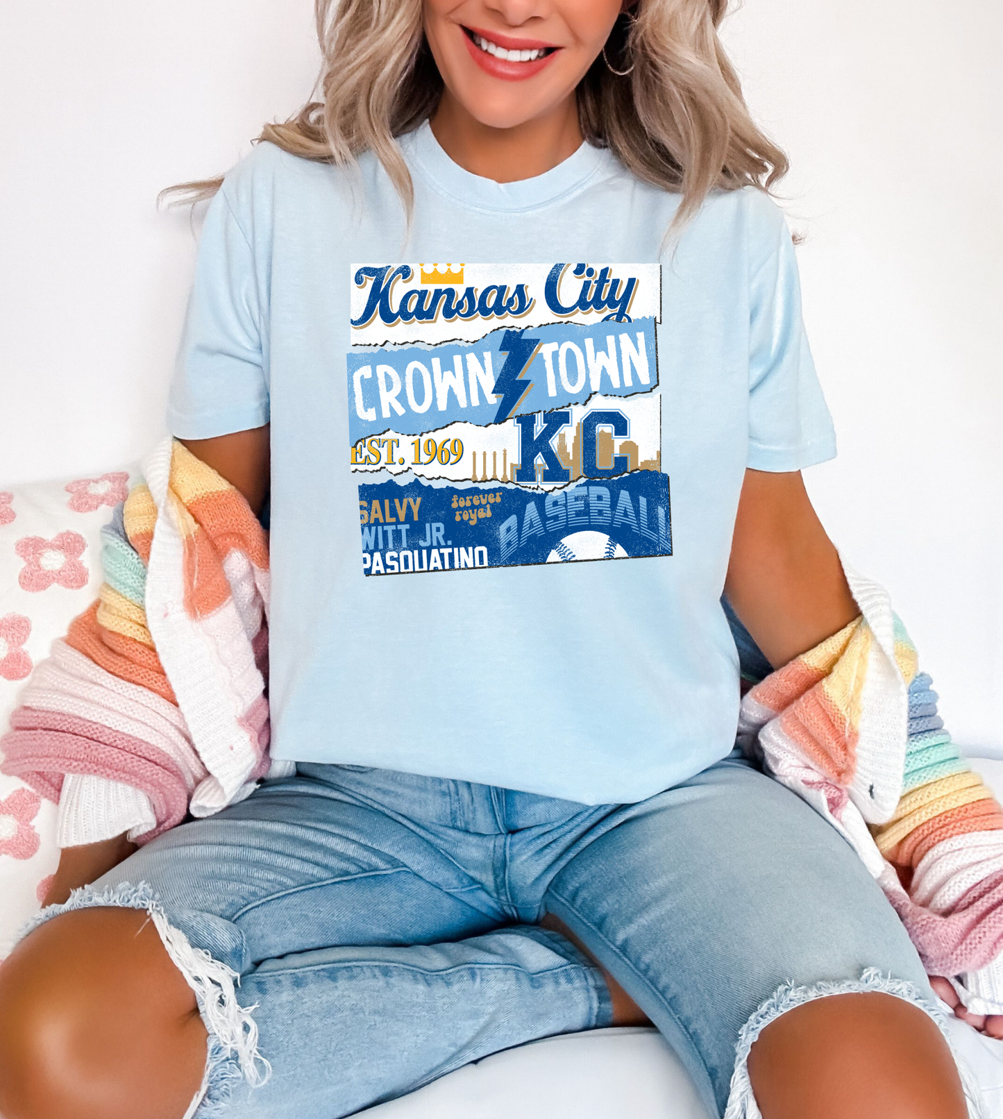 Crown Town Poster Design Chambray Tee