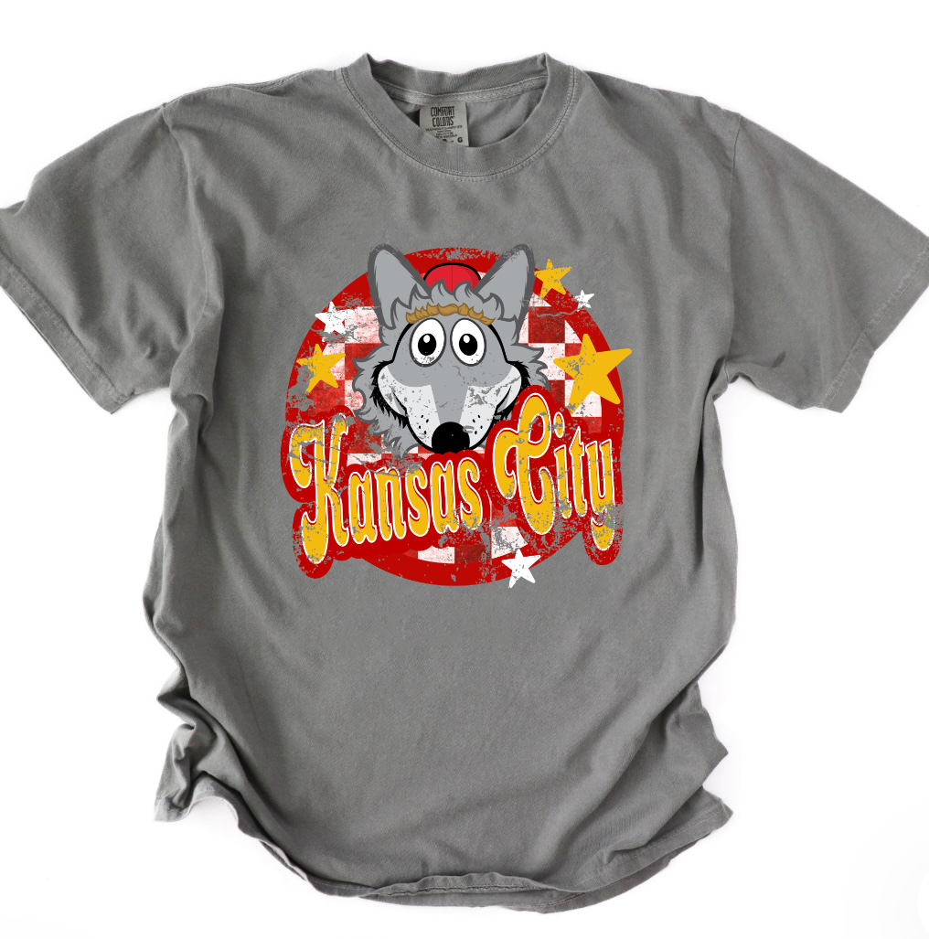 **HALFTIME DEAL** Kansas City Circle & Stars Checkered Grey Tee