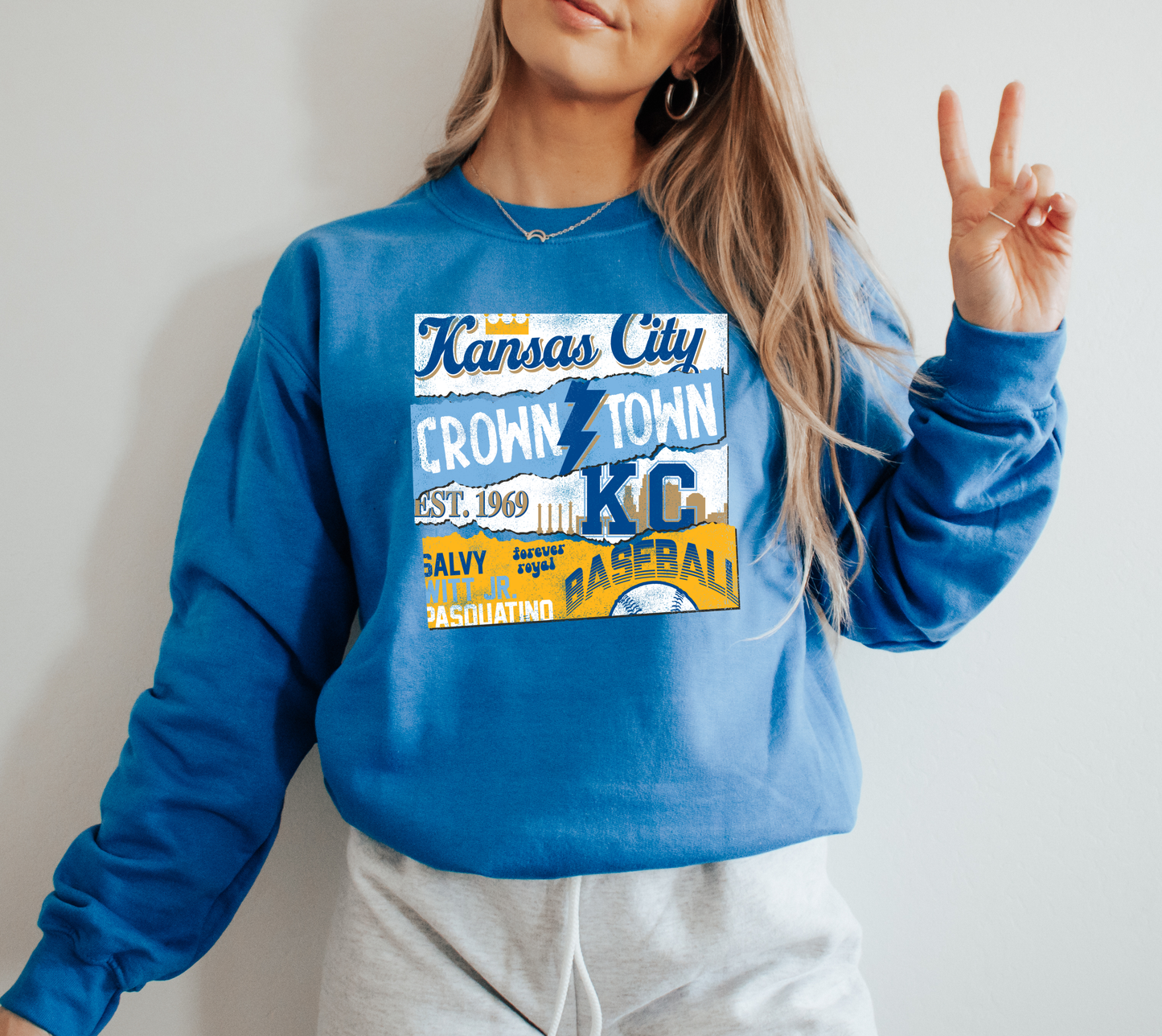 Gold Crown Town Poster Design Royal Sweatshirt