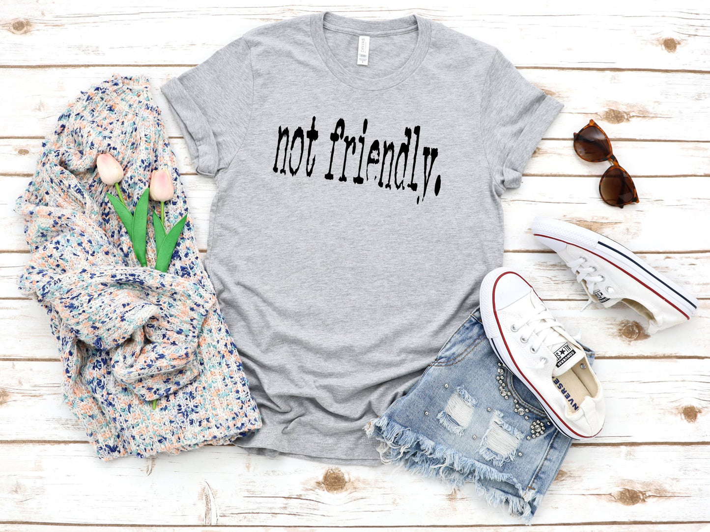 Not Friendly Sports Grey Tee