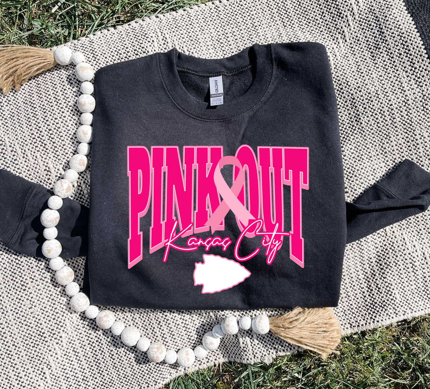 Pink Out Kansas City Arrowhead Black Sweatshirt
