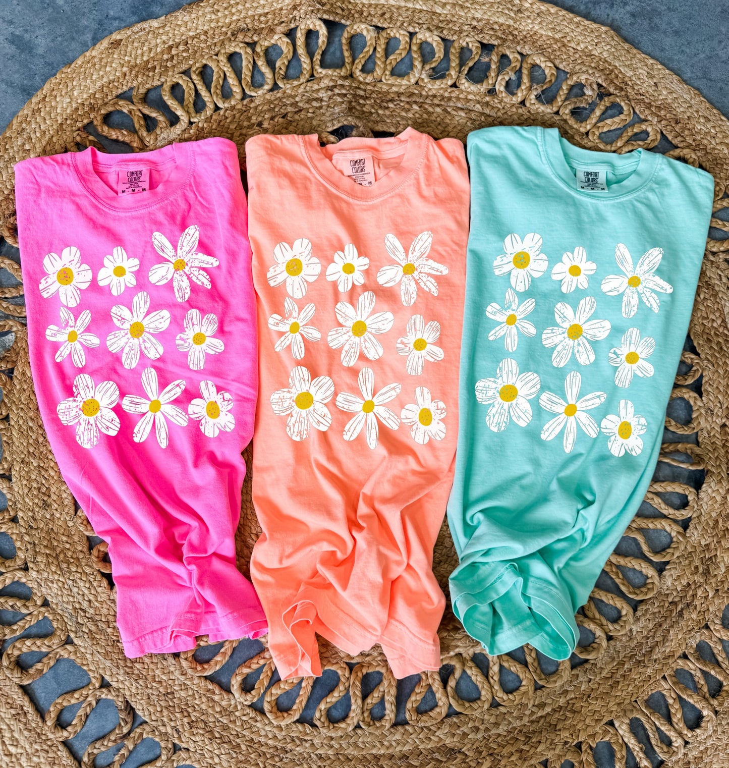White Multi Daisy Collage Tee Option