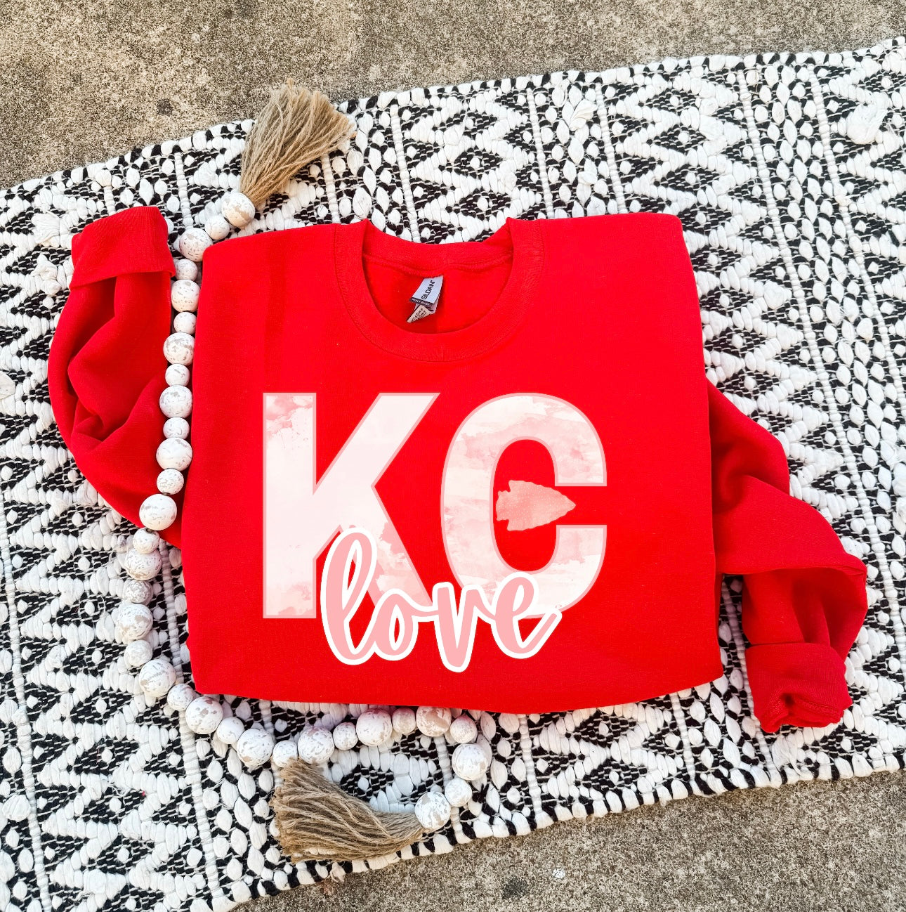 KC Love Watercolor Red Sweatshirt