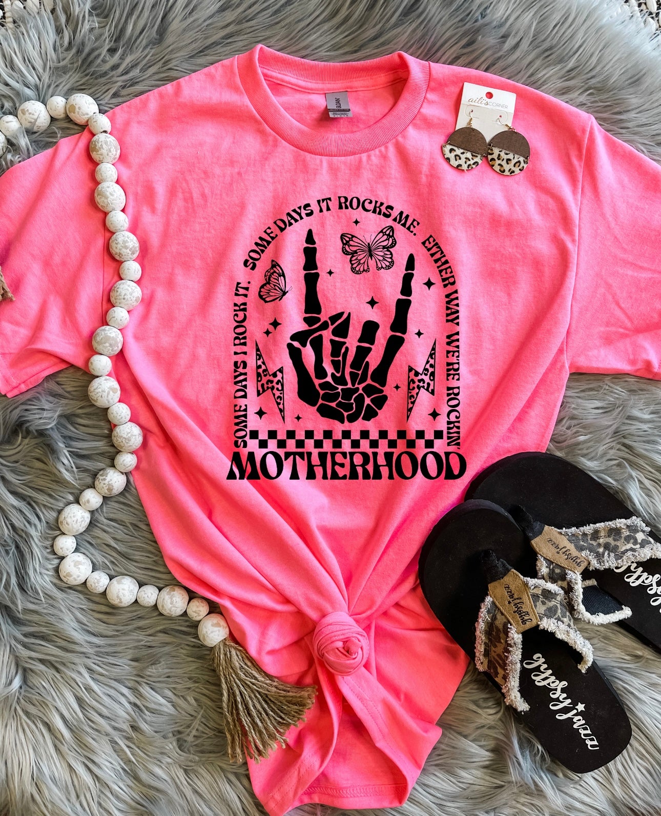 Rocking Motherhood Safety Pink Tee