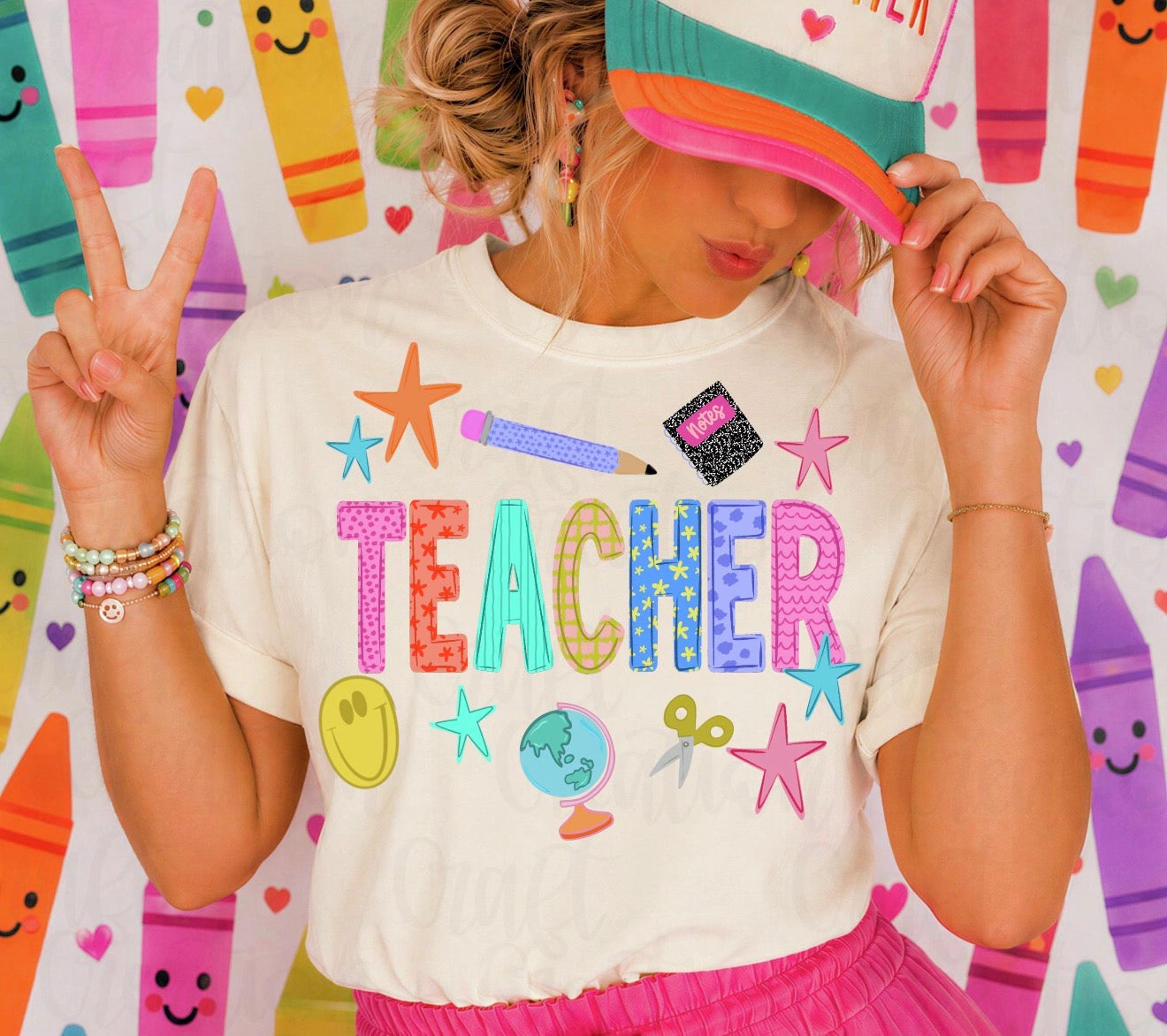 **BACK TO SCHOOL** Teacher Things Ivory Tee