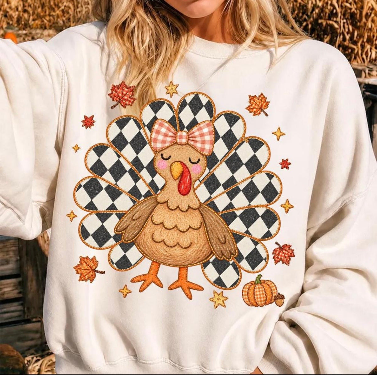 Checkered Turkey Sand Sweatshirt