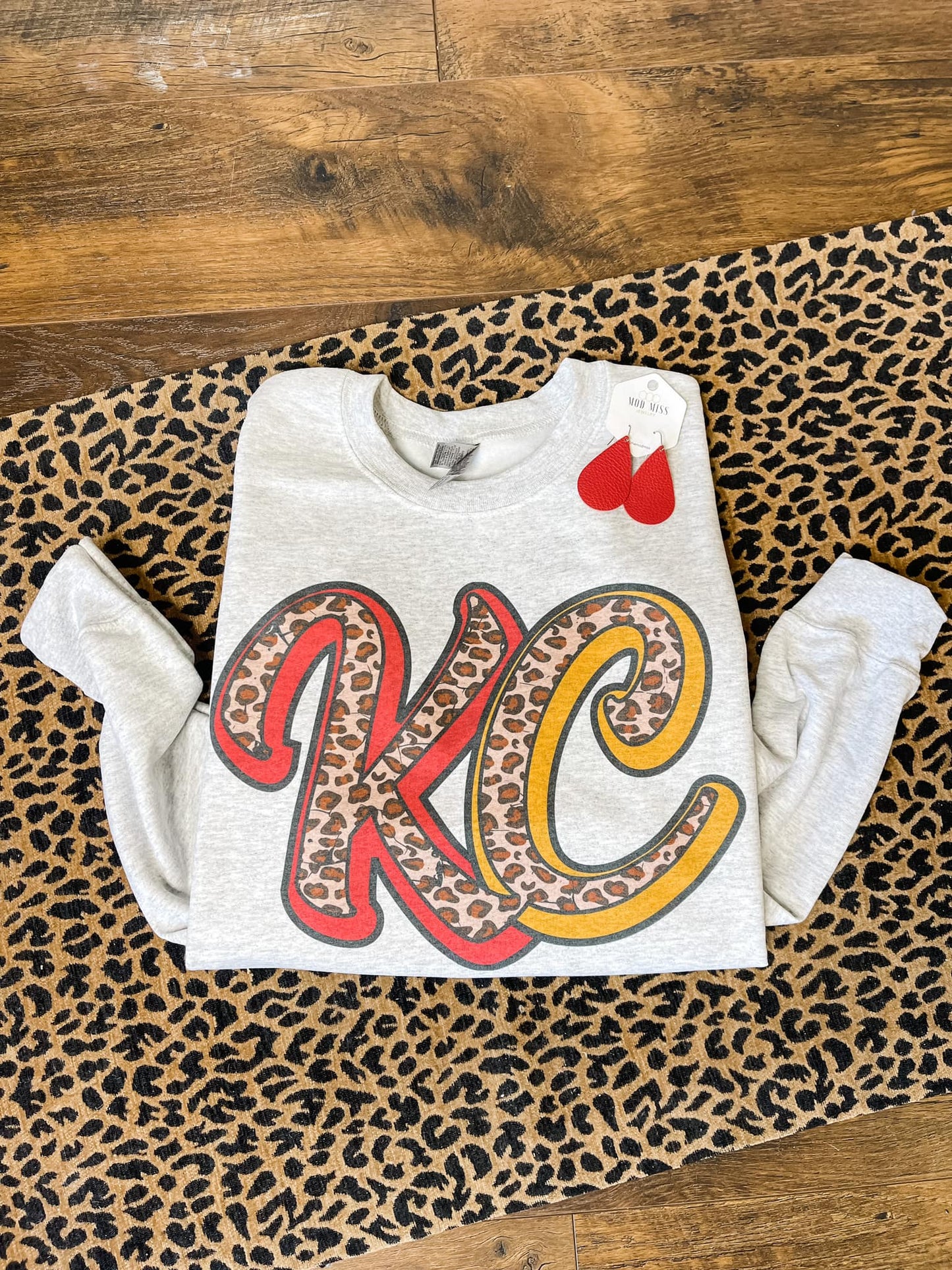 KC Script Leopard Ash Sweatshirt