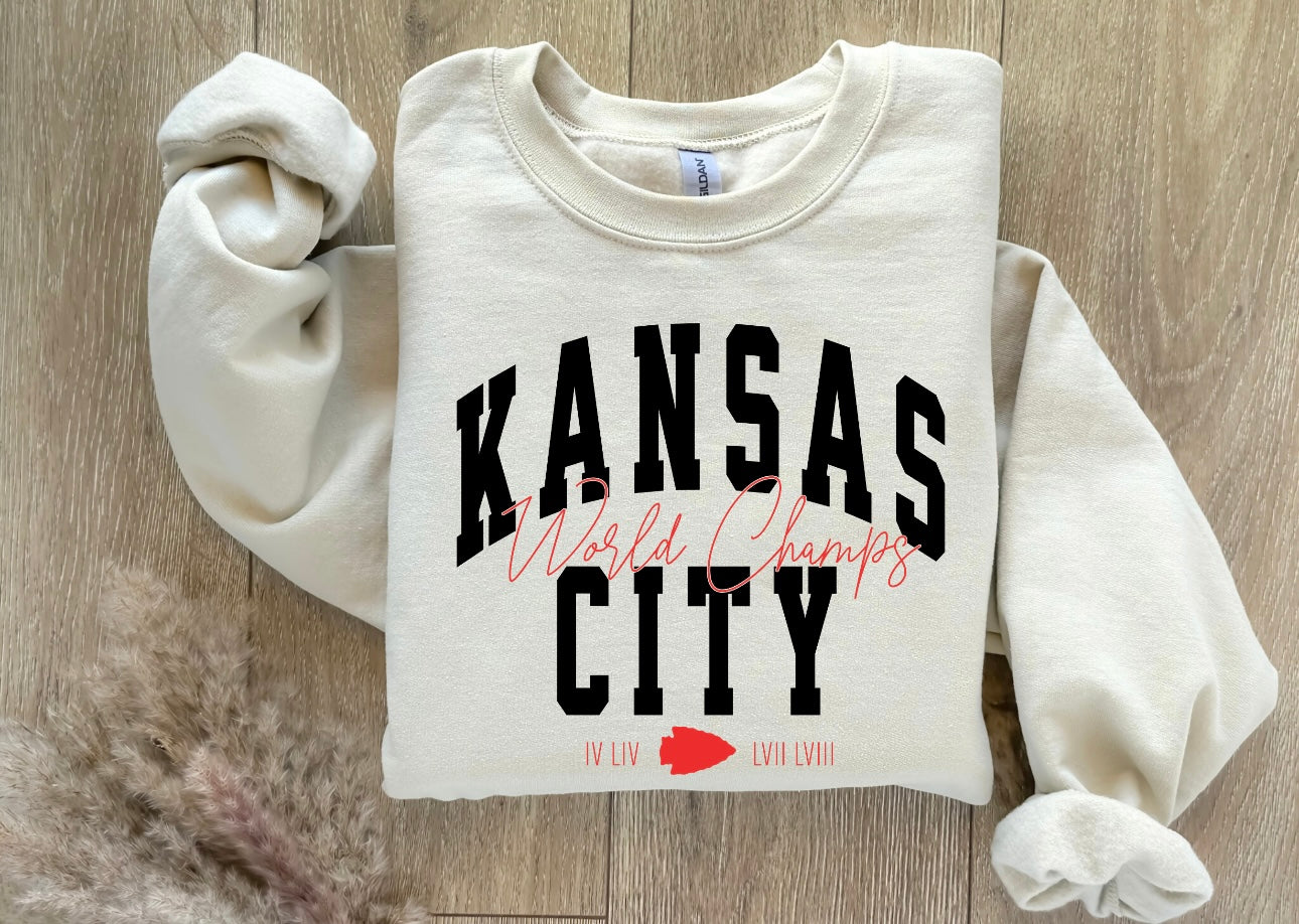 Bold Black Kansas City Champs Sand Sweatshirt