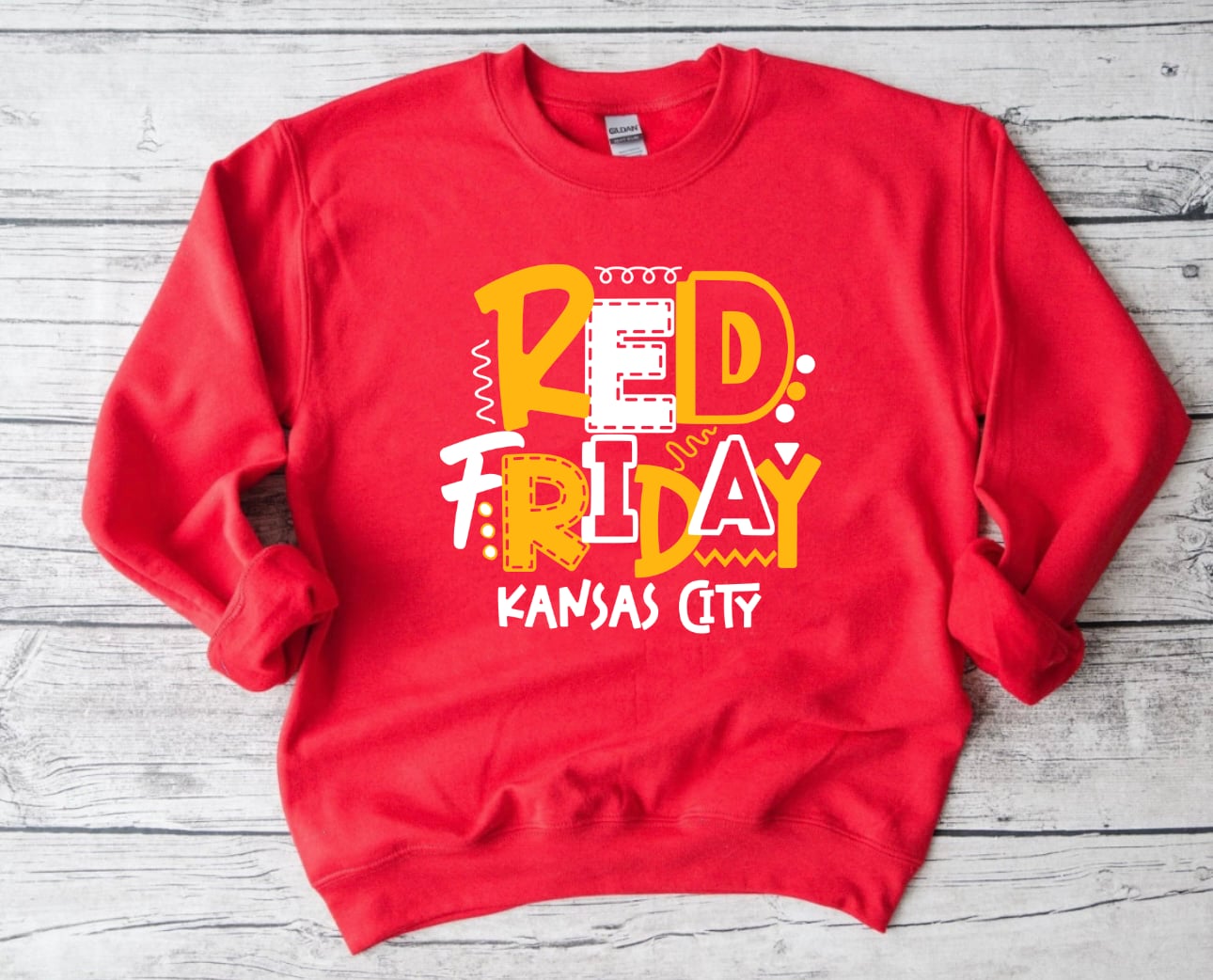**HALFTIME DEAL** Doodle Red Friday Kansas City Red Sweatshirt