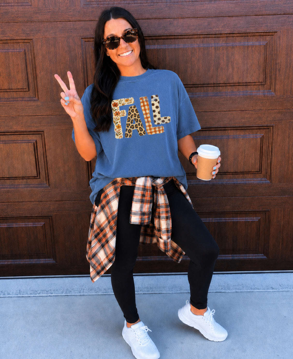 Fall Pattern Blue Jean Tee