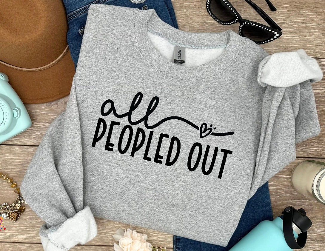 All Peopled Out Heart Sports Grey Option