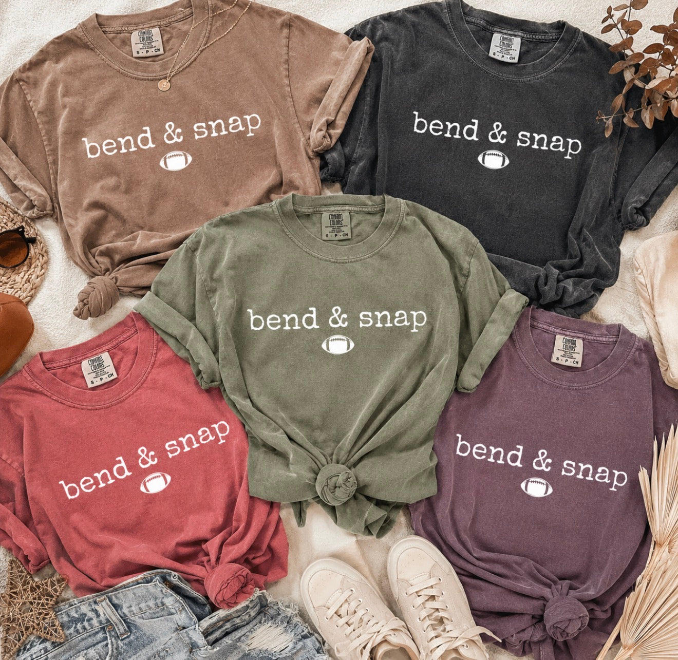White Bend & Snap Football Tee