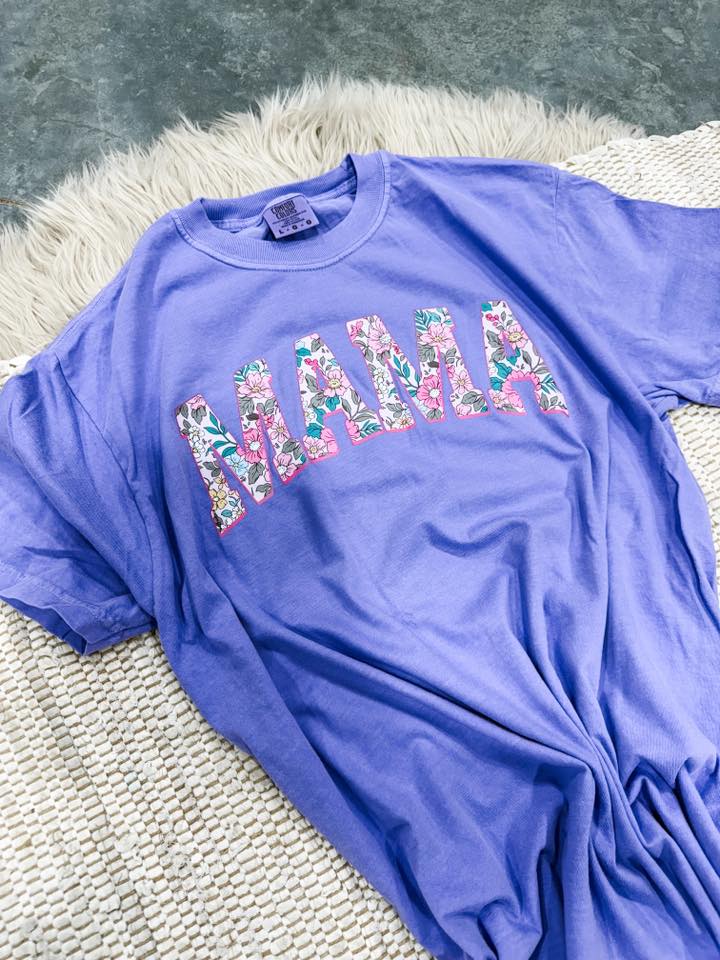 Floral Mama Purple Design Violet Tee