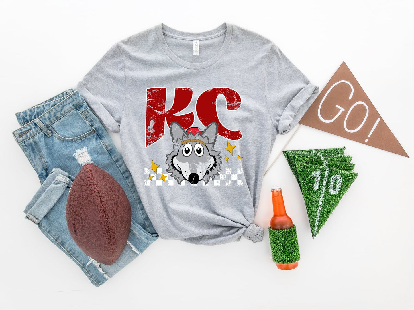 Wolf Checkered Heather Grey Tee