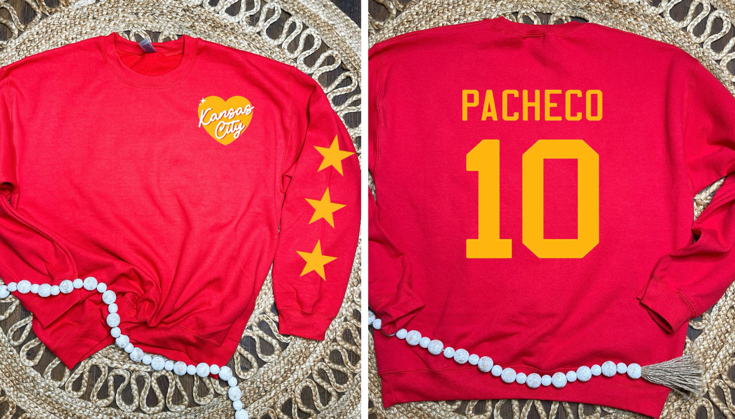 Left Chest KC Heart/Star Sleeve Red Option