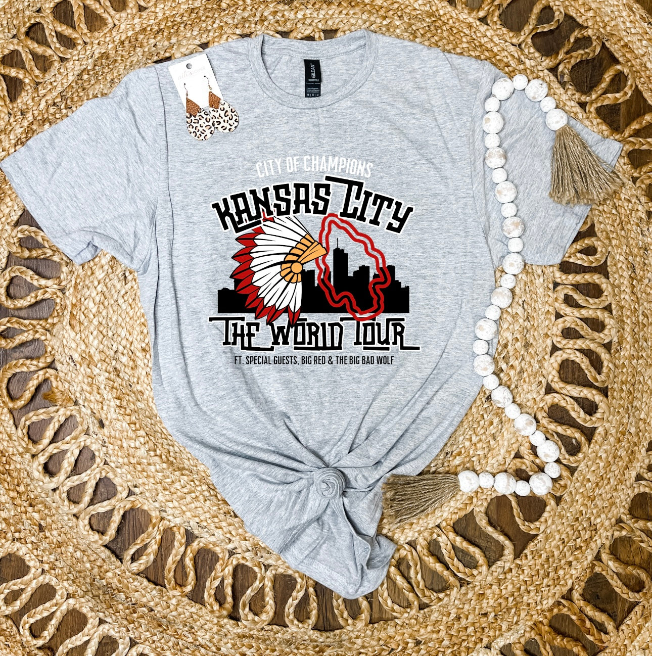 **HALFTIME DEAL** City Of Champs The World Tour Sports Grey Tee