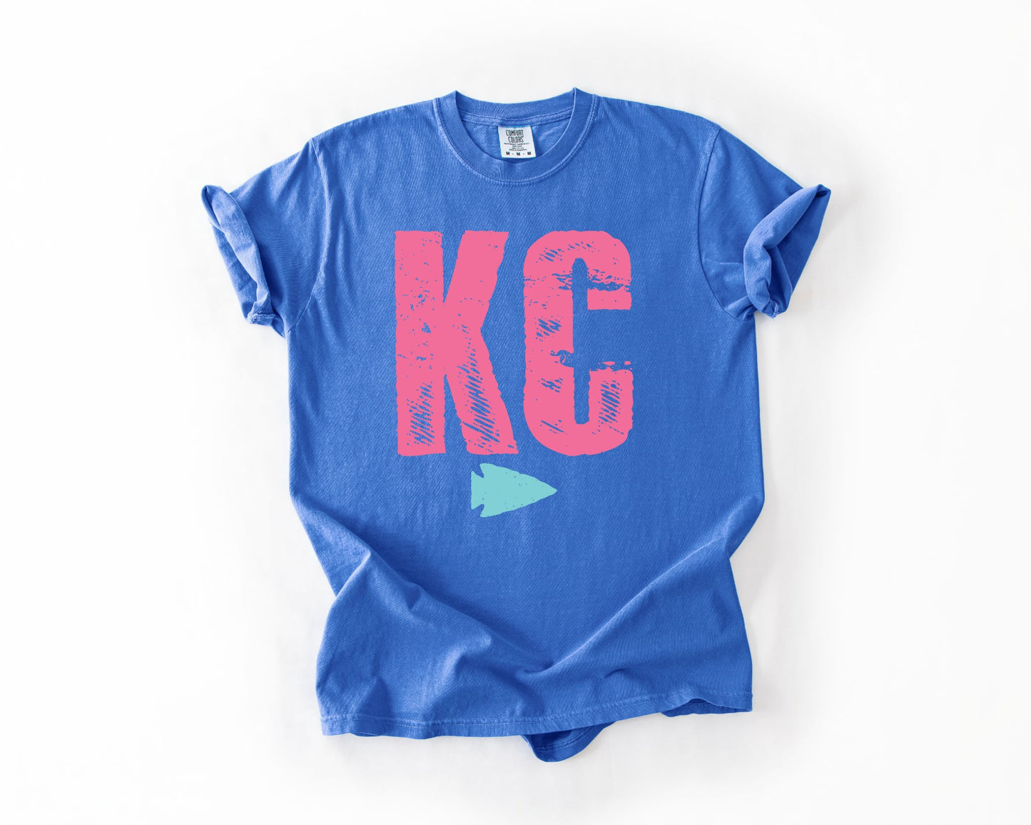 Pink Distressed Color Splash KC Flo Blue Tee/Tank Option