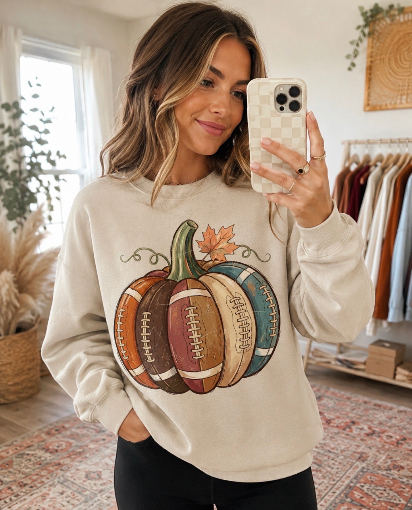 **DEAL OF THE DAY** Colorful Pumpkin Football Sand Sweatshirt
