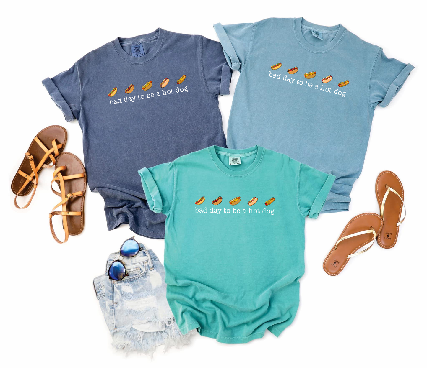 Multi Hot Dog Bad Day To Be A Hot Dog Tee