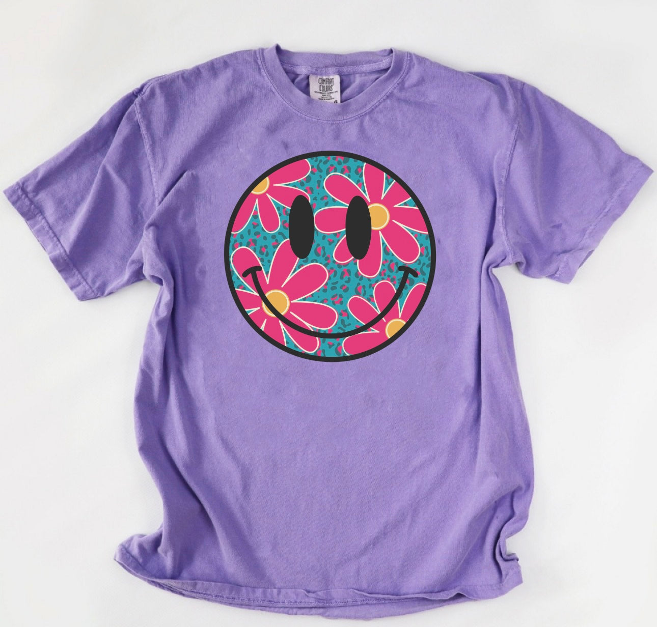 Pink & Yellow Daisey Purple Tee