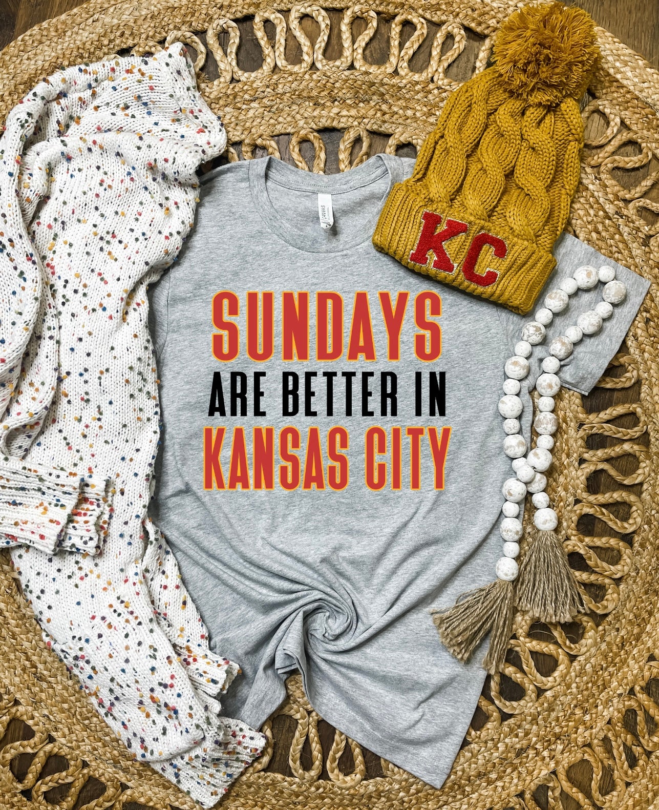 Sundays Are Better In Kansas City Heather Grey Tee