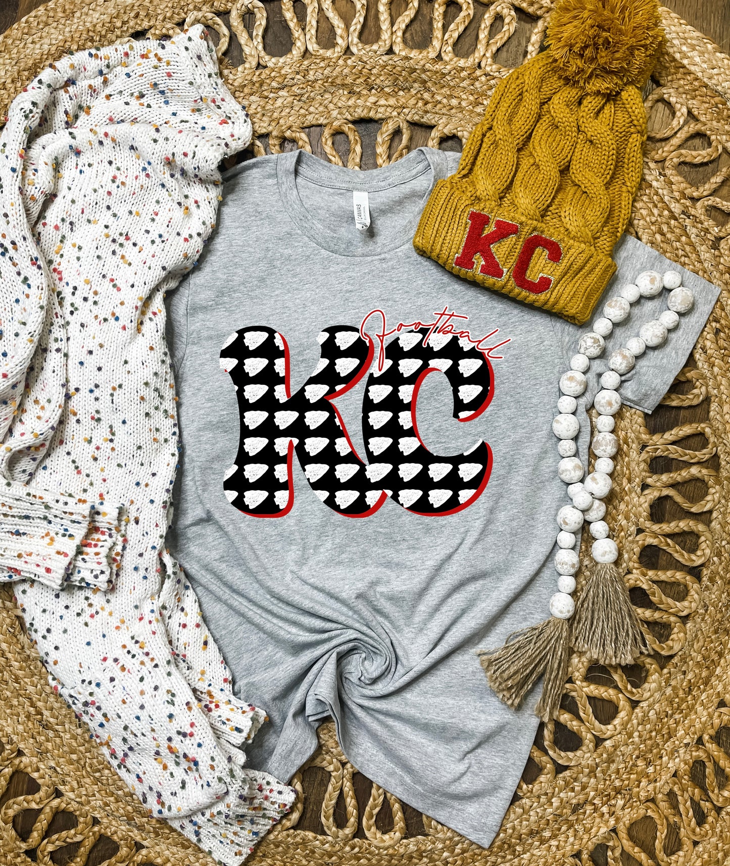 KC Football Heather Grey Tee