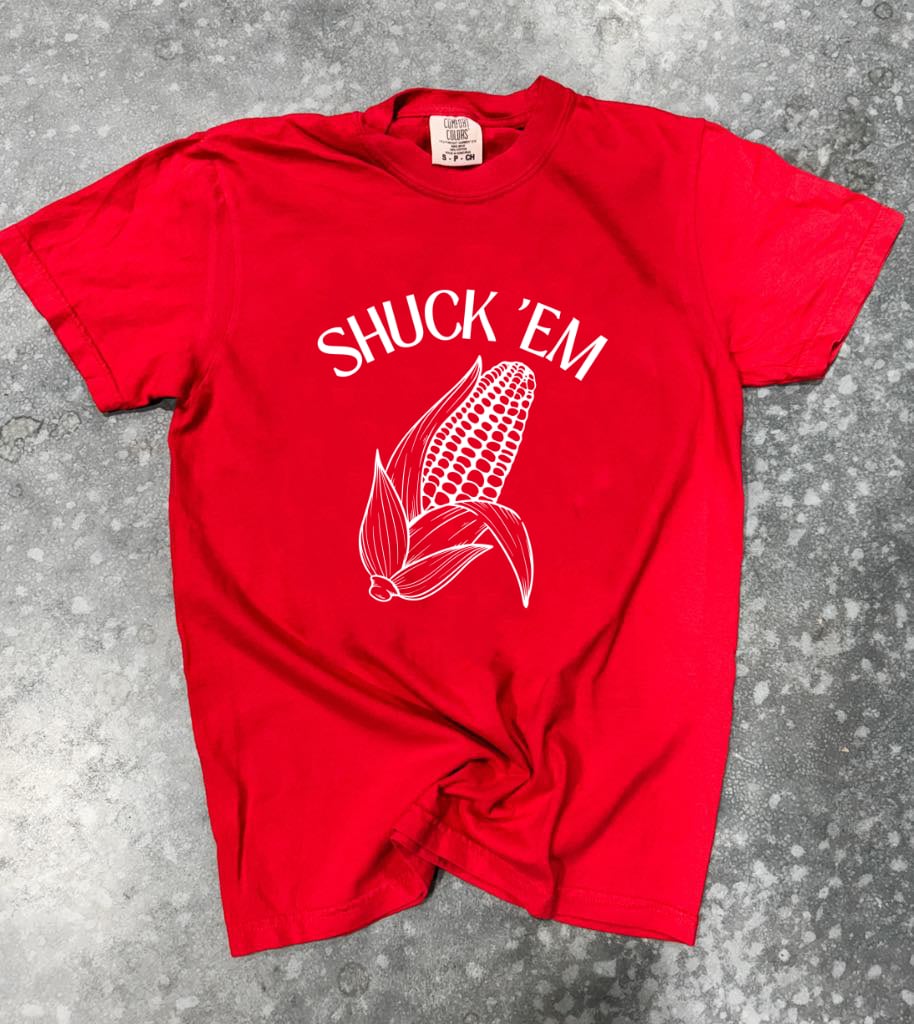 White Shuck 'Em Red Tee