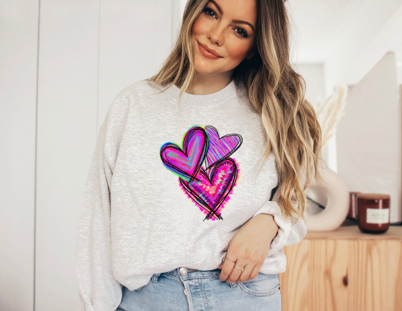 Watercolor Heart Ash Sweatshirt