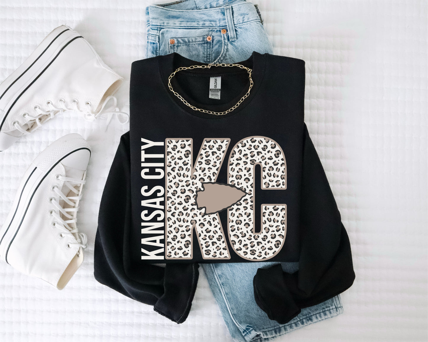 Black Leopard KC Leopard Kansas City Black Sweatshirt