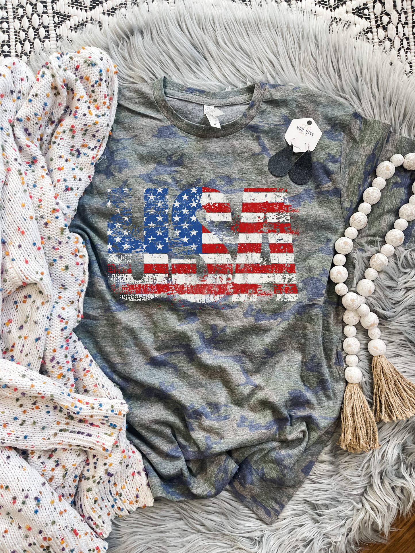 **DEAL PRICE** Grunge USA Stars & Stripes Camo Tee