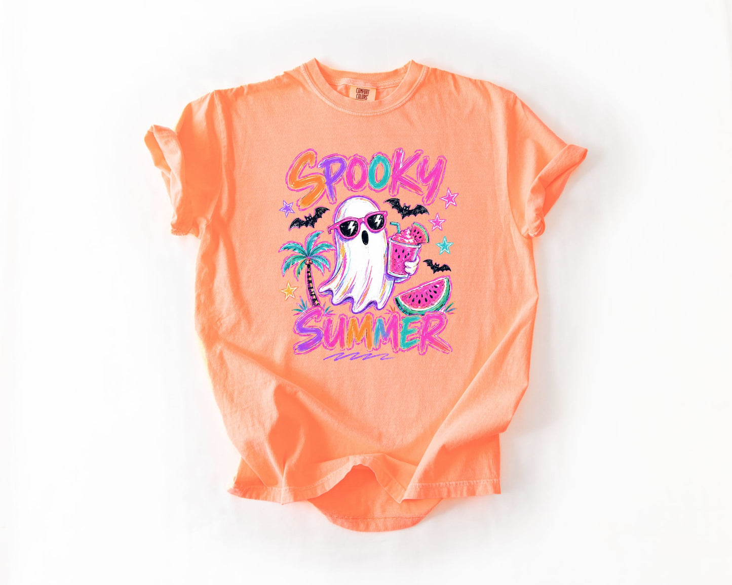 Spooky Summer Neon Cantaloupe Tee