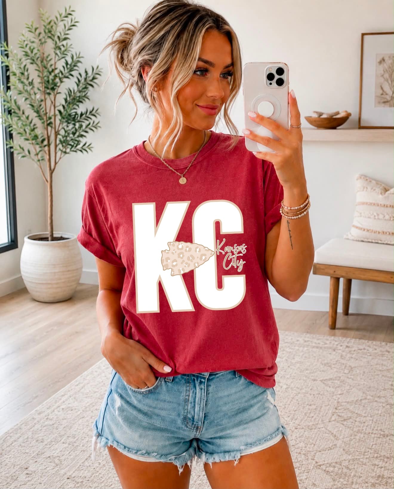 **HALFTIME DEAL** White KC Crimson Tee