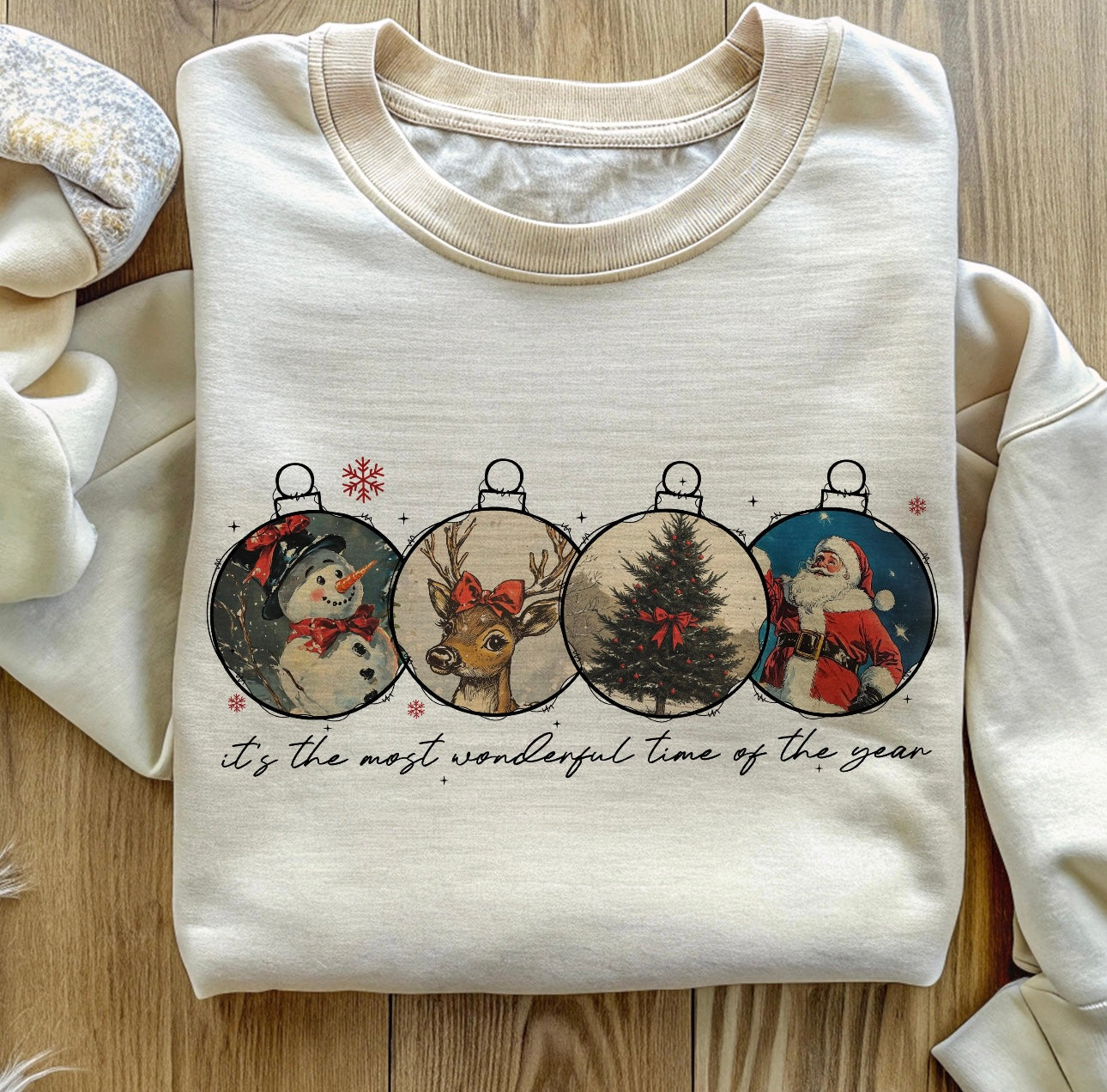 **CHRISTMAS IN JULY** Christmas Bulbs It's The Most Wonderful Time Sand Sweatshirt