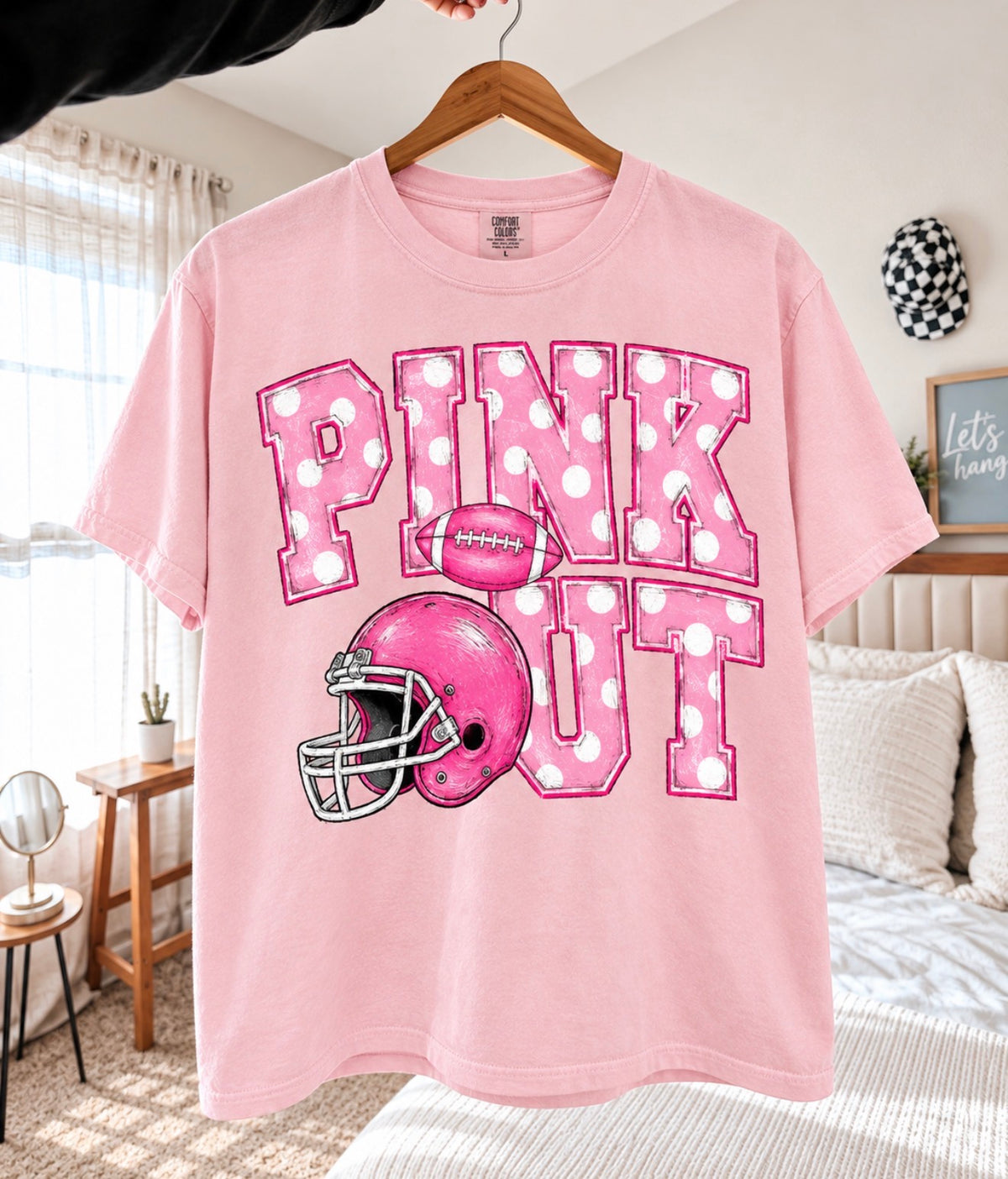 White Polka Dot Pink Out Blossom Tee