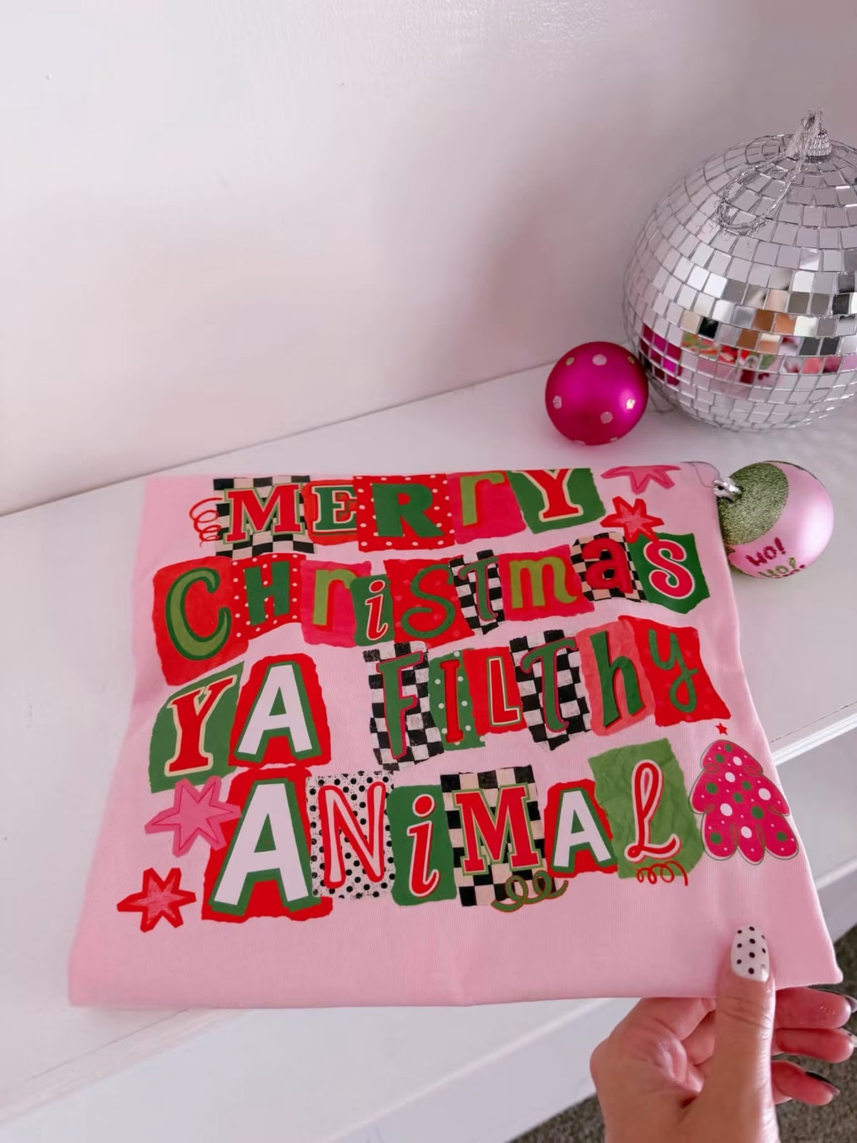 **DEAL PRICE** Pattern Merry Christmas Ya Filthy Animal Pink Option **FINAL SALE**