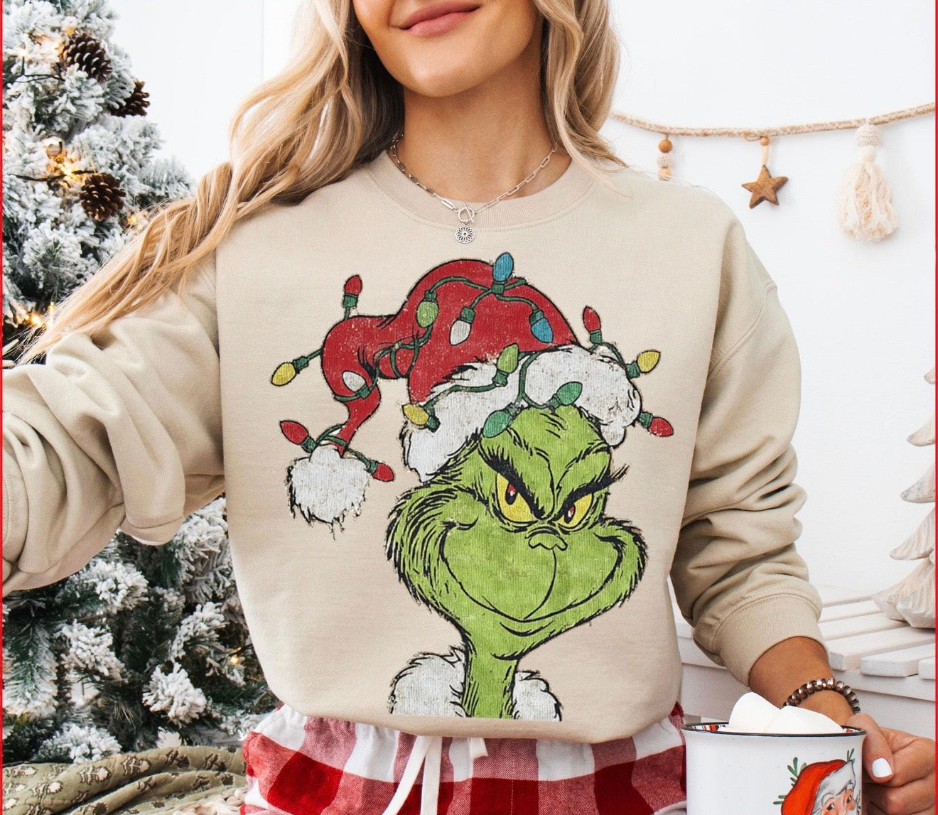 **CHRISTMAS IN JULY** Retro Christmas Character Sand Sweatshirt