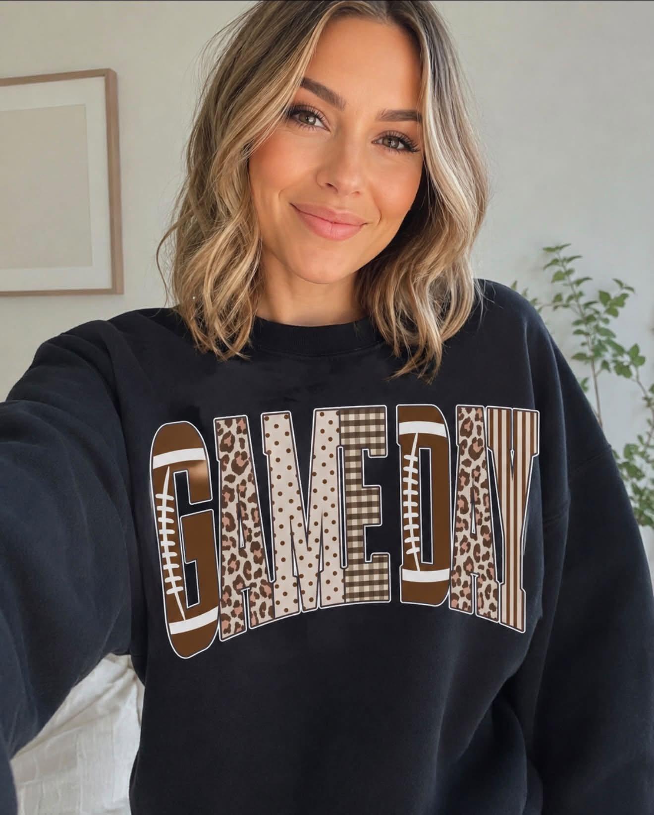 **DEAL OF THE DAY** Pattern Football Black Sweatshirt