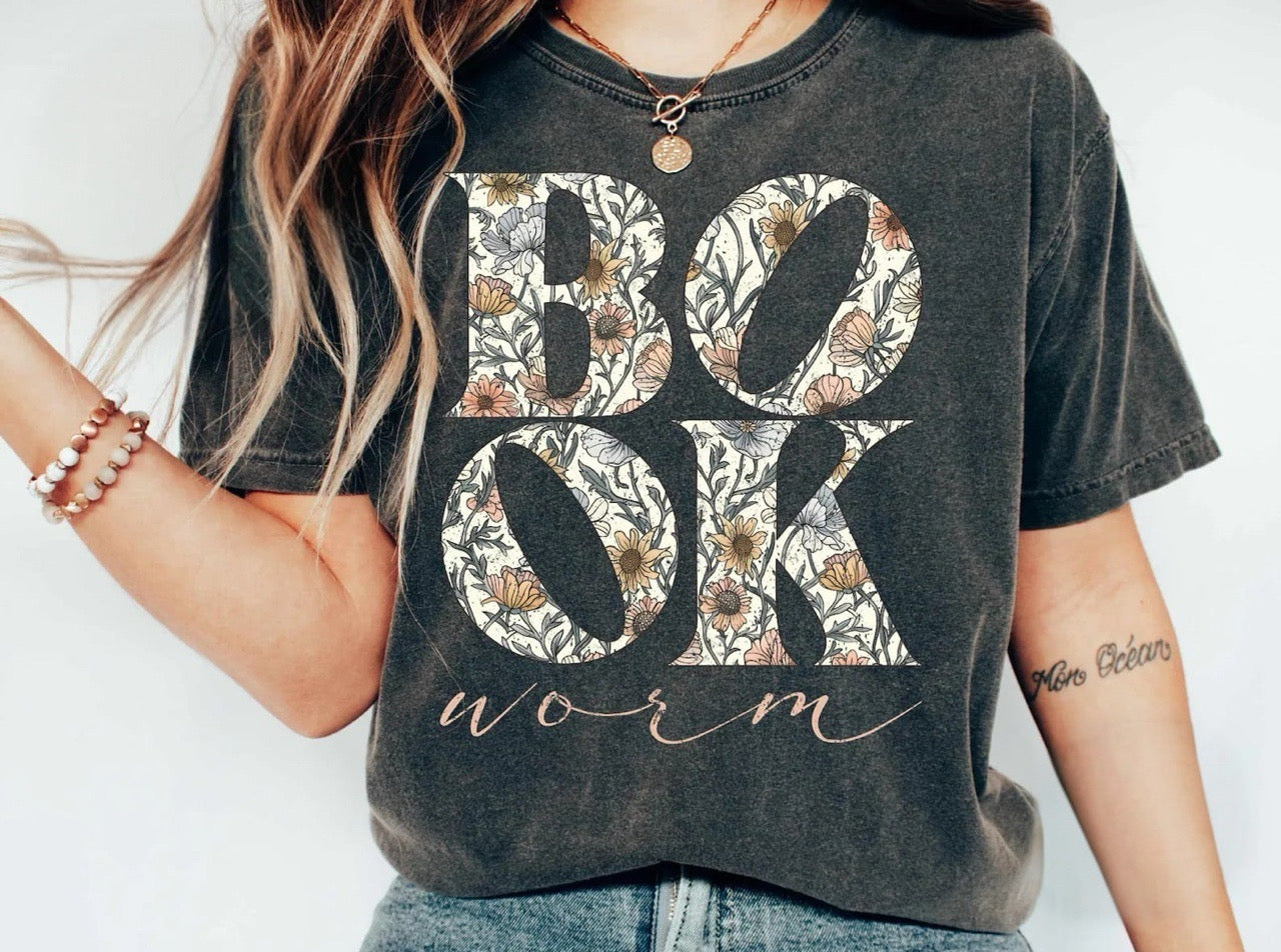 Book Worm Pepper Tee