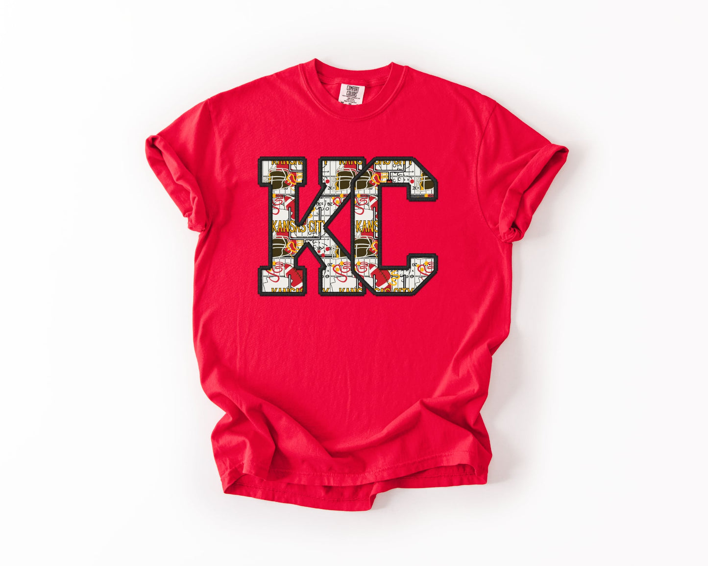 **HALFTIME DEAL** Helmet Collage KC Block Red Tee