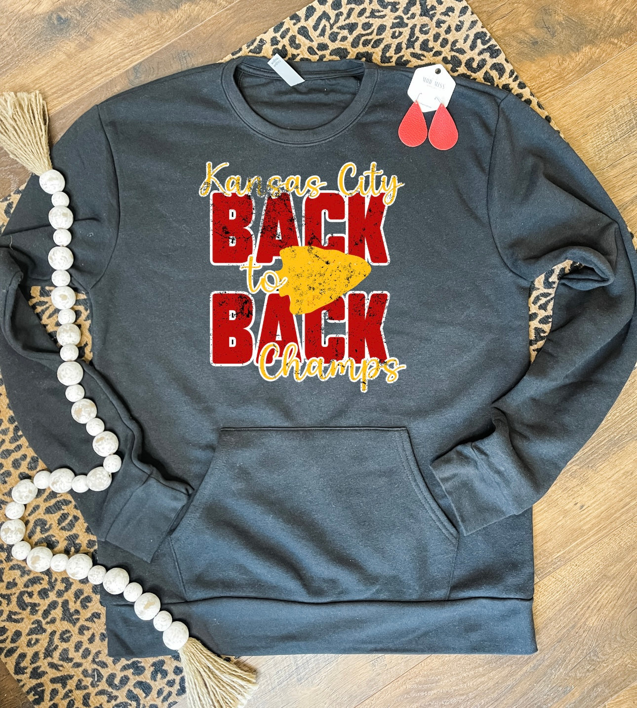 Back To Back Champs Black Pocket Sweatshirt